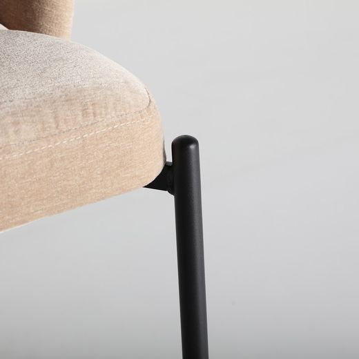 Barhocker aus hellbraunem Stoff, 51 x 58 x 99 cm | Cresse