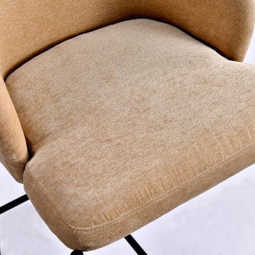 Barhocker aus hellbraunem Stoff, 51 x 58 x 99 cm | Cresse