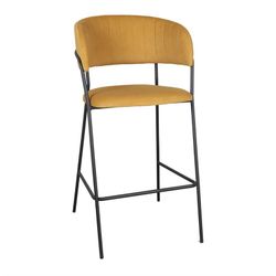 Hoher senffarbener Stoffhocker, 56 x 59 x 107 cm | Kaiser