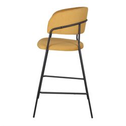 Hoher senffarbener Stoffhocker, 56 x 59 x 107 cm | Kaiser