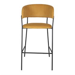 Hoher senffarbener Stoffhocker, 56 x 59 x 107 cm | Kaiser