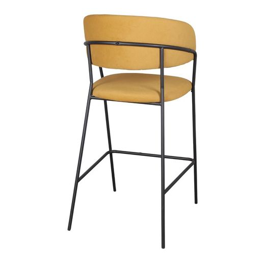 Hoher senffarbener Stoffhocker, 56 x 59 x 107 cm | Kaiser
