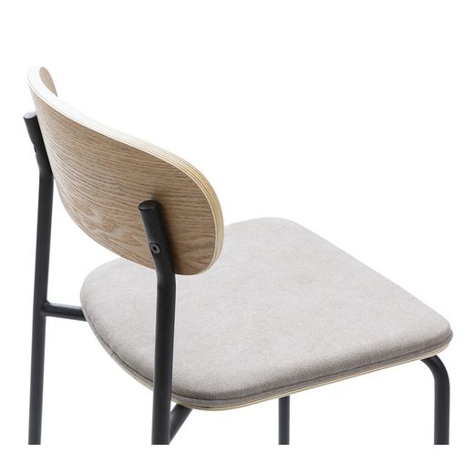 Tabouret haut en tissu taupe, 42 x 48 x 94,5 cm | Adriana