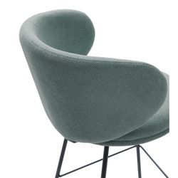 Banqueta alta em tecido verde e preto, 54 x 51 x 88 cm | Correr