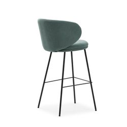 Banqueta alta em tecido verde e preto, 54 x 51 x 88 cm | Correr