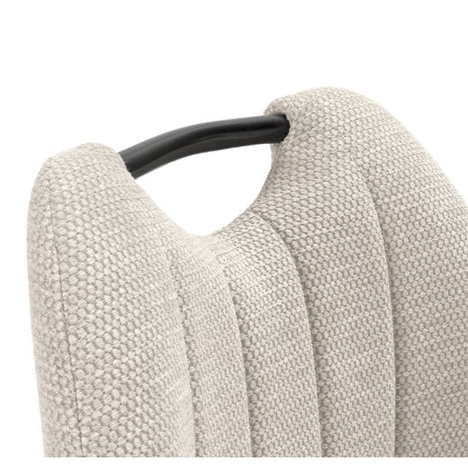 Hoher Hocker aus beigefarbenem Stoff und Metall, 48 x 51 x 96 cm | Muli