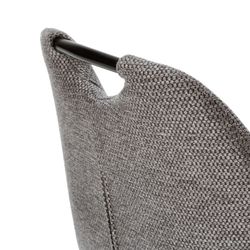 Hoher Hocker aus Stoff und Metall in Anthrazitgrau, 48 x 51 x 96 cm | Muli