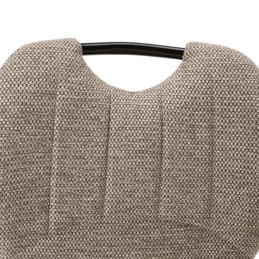 Hoher Hocker aus Stoff und Metall in Braun, 48 x 51 x 96 cm | Muli