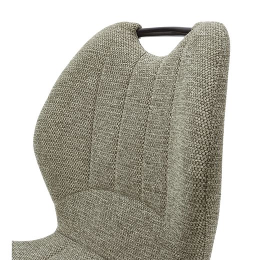 Wysoki stołek z tkaniny i metalu w kolorze zielonym, 48 x 51 x 96 cm | Muli