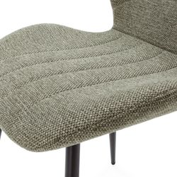 Wysoki stołek z tkaniny i metalu w kolorze zielonym, 48 x 51 x 96 cm | Muli