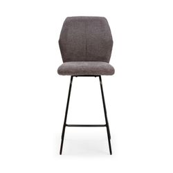 Taburete alto de tela y metal en gris y negro, 43 x 52,5 x 97 cm | Bei