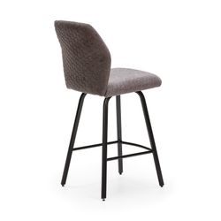 Taburete alto de tela y metal en gris y negro, 43 x 52,5 x 97 cm | Bei