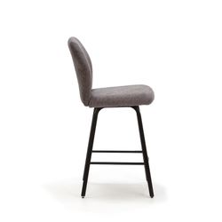 Taburete alto de tela y metal en gris y negro, 43 x 52,5 x 97 cm | Bei