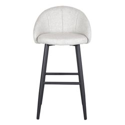 Hög beige textil och stålpall, 52 x 53,5 x 100 cm | Flary