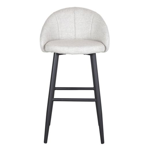 Hög beige textil och stålpall, 52 x 53,5 x 100 cm | Flary