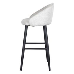 Hög beige textil och stålpall, 52 x 53,5 x 100 cm | Flary