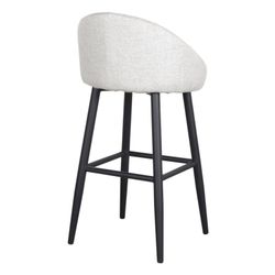 Hög beige textil och stålpall, 52 x 53,5 x 100 cm | Flary