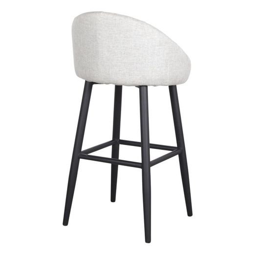 Hög beige textil och stålpall, 52 x 53,5 x 100 cm | Flary