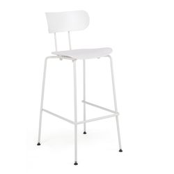 Taburete Alto Polipropileno y Metal Blanco 53x54x79/107 cm