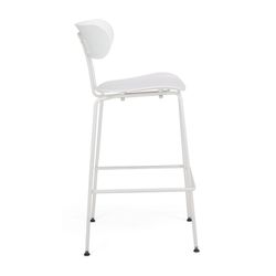 Taburete Alto Polipropileno y Metal Blanco 53x54x79/107 cm
