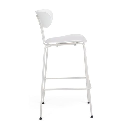 Taburete Alto Polipropileno y Metal Blanco 53x54x79/107 cm
