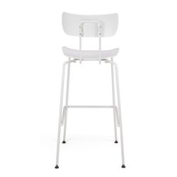 Taburete Alto Polipropileno y Metal Blanco 53x54x79/107 cm