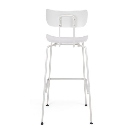 Taburete Alto Polipropileno y Metal Blanco 53x54x79/107 cm