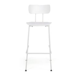 Taburete Alto Polipropileno y Metal Blanco 53x54x79/107 cm
