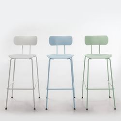 Taburete Alto Polipropileno y Metal Blanco 53x54x79/107 cm
