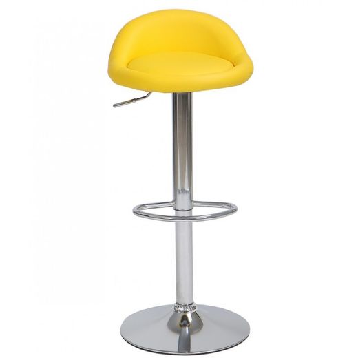 Aliveri hög justerbar pall i konstläder och gul/silvermetall, 42x38'5x69/91 cm