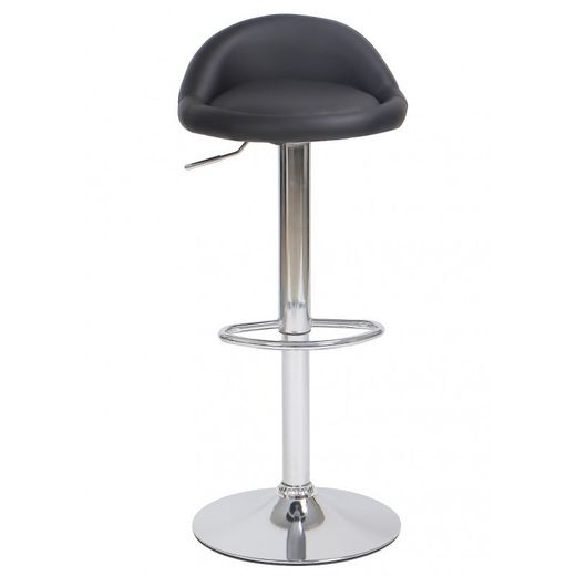 Aliveri hög justerbar pall i konstläder och svart/silvermetall, 42x38'5x69/91 cm