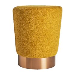 Stołek bawełniany niski musztardowy, Ø 35 x 42 cm | nietoperze