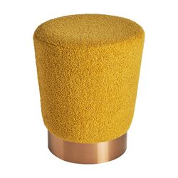 Stołek bawełniany niski musztardowy, Ø 35 x 42 cm | nietoperze