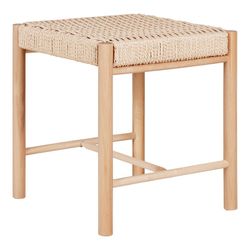 Tabouret bas en bois de peuplier naturel, 42 x 42 x 46,5 cm | Abana