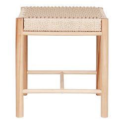 Tabouret bas en bois de peuplier naturel, 42 x 42 x 46,5 cm | Abana
