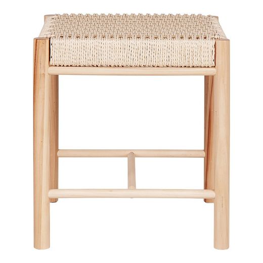 Tabouret bas en bois de peuplier naturel, 42 x 42 x 46,5 cm | Abana