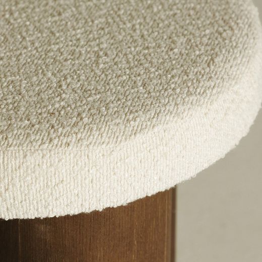 Low stool made of mango wood in natural and white, 40 x 40 x 42 cm | Hoek