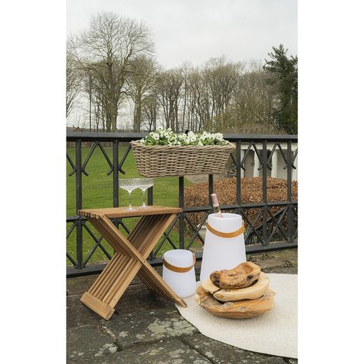 Tabouret bas en bois de teck naturel, 35 x 40 x 45 cm | Erto