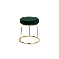 Taburete bajo de terciopelo verde botella