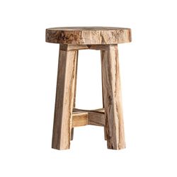 Tabouret Bas KOSE en Bois Tropical Naturel, 30x30x40 cm.