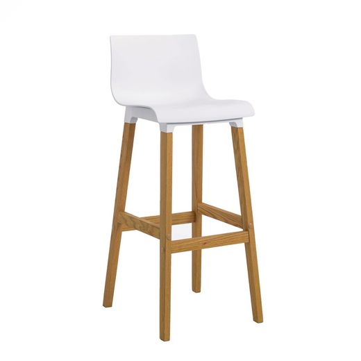 Tabouret de bar Coque blanche, 42 x 100 x 50 cm