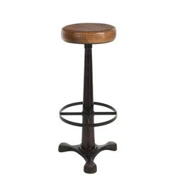 Sgabello In Pelle / Metallo Conac