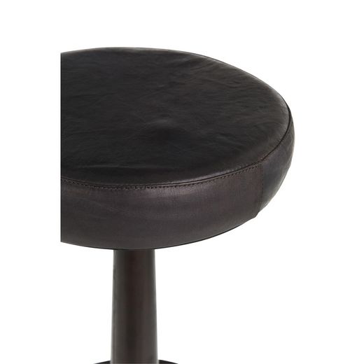 Kruk van zwart leer / metaal