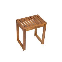 Tabouret en acacia naturel, 40 x 28 x 45 cm