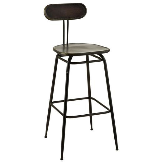 Taburete de Bar Metal Negro 45,3x46,5x104 cm Estilo Industrial