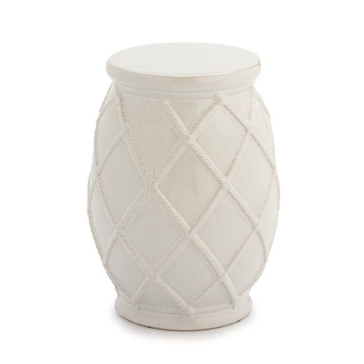 Stołek ceramiczny biały, 35x35x46 cm