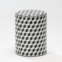 White/Black/Grey Ceramic Stool, 33x43 cm