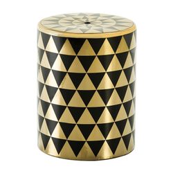 Gold/Black Ceramic Stool, 33x33x43 cm