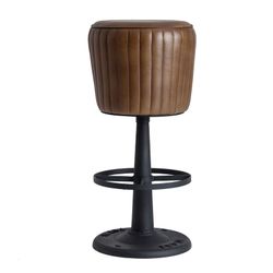Tabouret en fer Seney Marron/Noir, Ø37x80cm