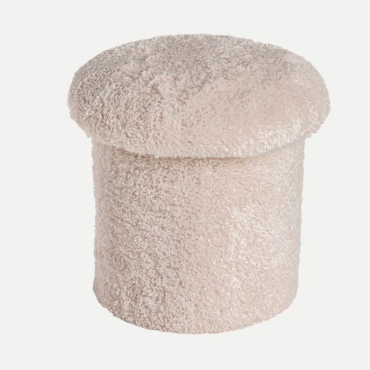 Taburete de lana en blanco, 42 x 42 x 39 cm | Jonzac